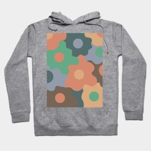 Retro Groovy Egg Flowers - Soft Autumn Seasonal Color Palette Hoodie